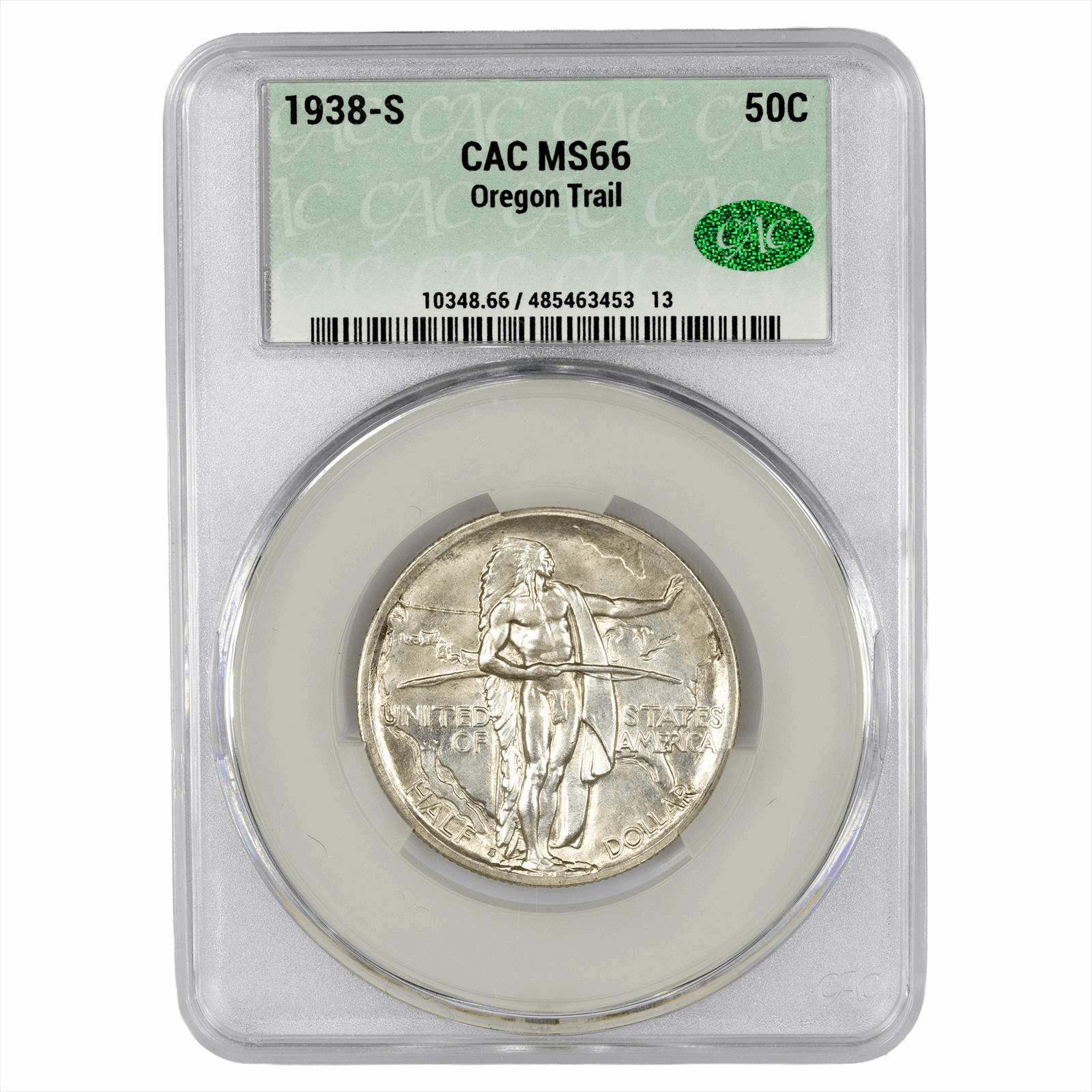 1938-S Oregon Commemorative Half Dollar 50C CACG MS 66 CAC