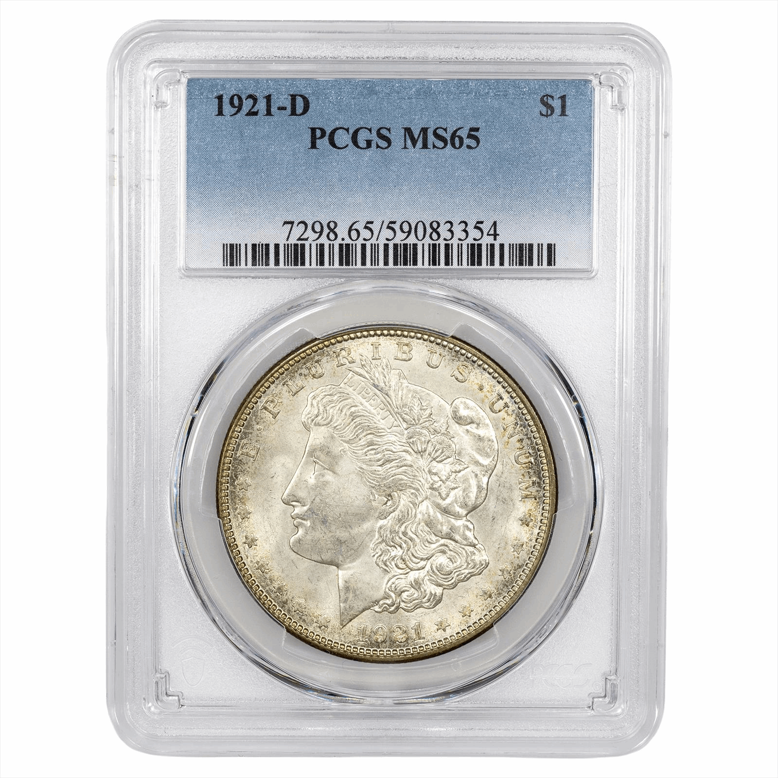 1921-D Morgan Silver Dollar $1 PCGS MS 65