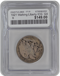 1921 Walking Liberty ICG  G4