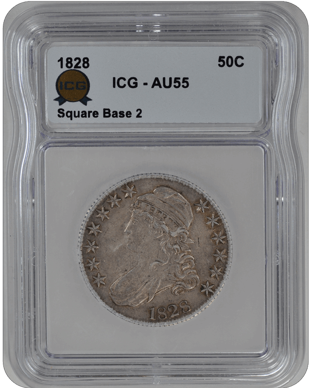 1828 ICG Capped Bust Half Dollar AU 55
