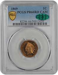 1869 Indian Head PCGS CAC CAM 66