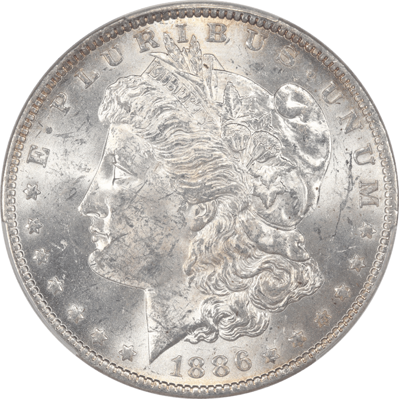 1886-O Morgan Silver Dollar PCGS and CAC MS61 Frosty White Uncirculated