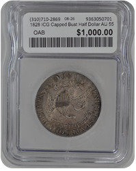 1828 ICG Capped Bust Half Dollar AU 55