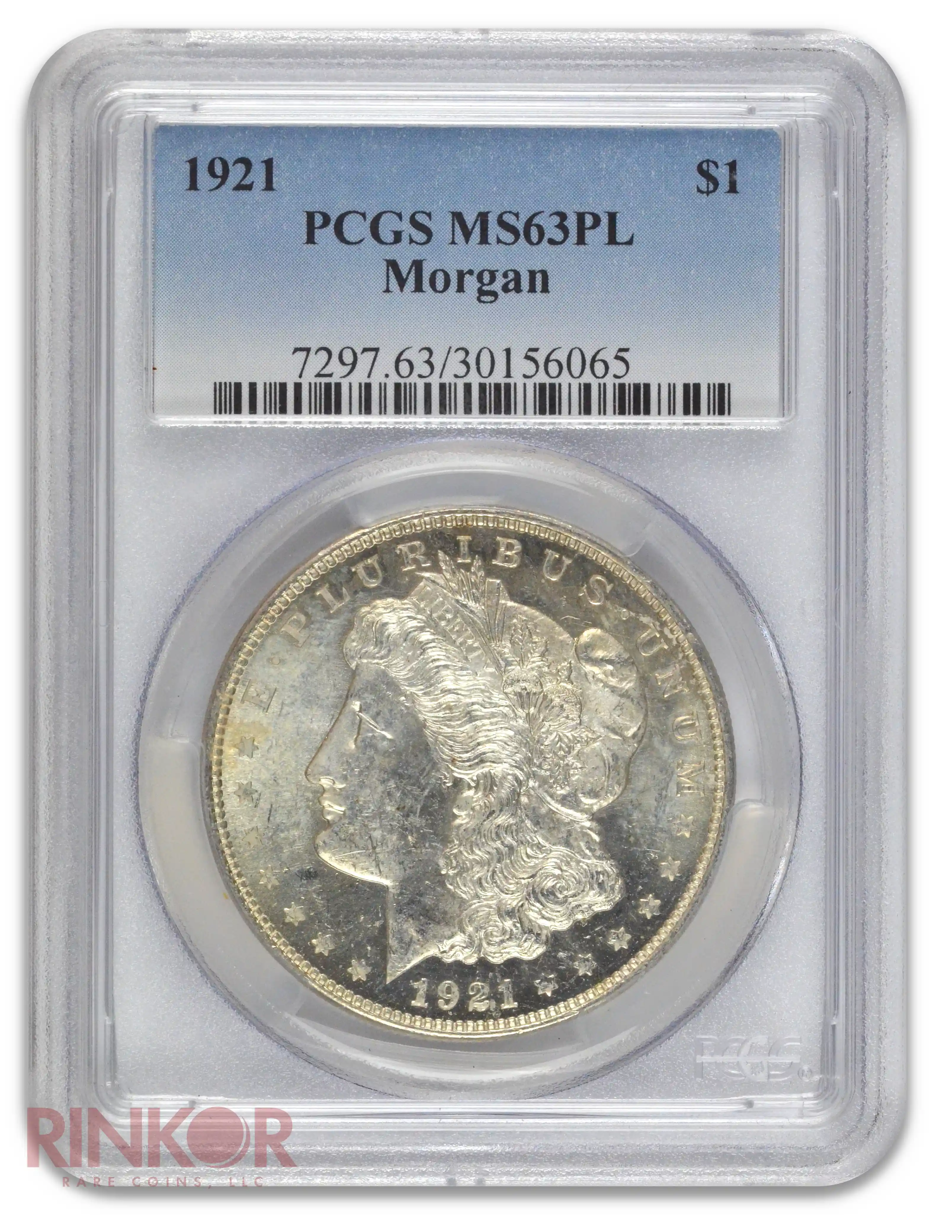 1921 $1 Morgan Dollar PCGS MS 63 PL