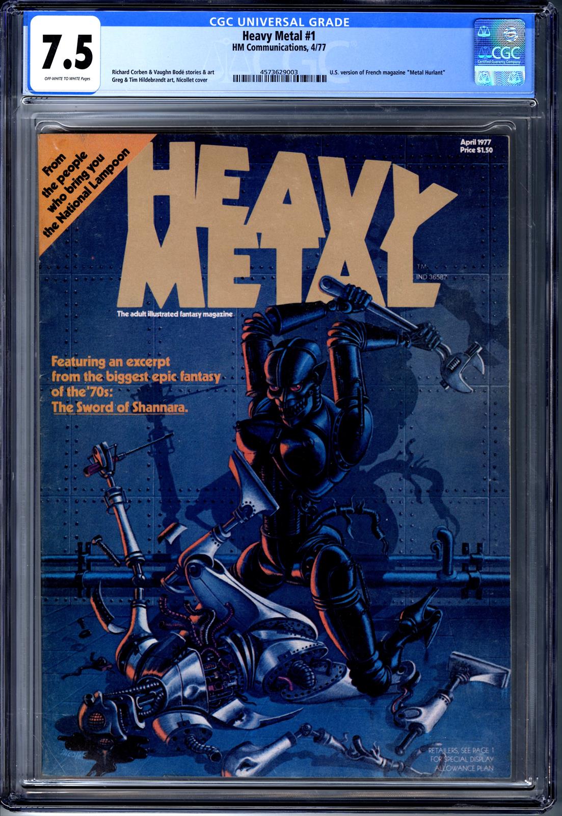 Heavy Metal #1 CGC 7.5 7.5