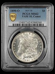 1890 O $1 VAM 10 Comet Hot 50 PCGS  MS62