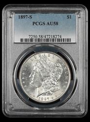 1897 S $1 PCGS  AU58