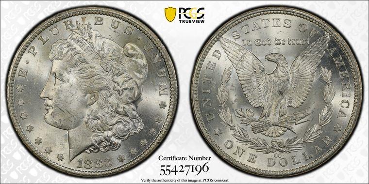 1883-CC $1 PCGS MS63