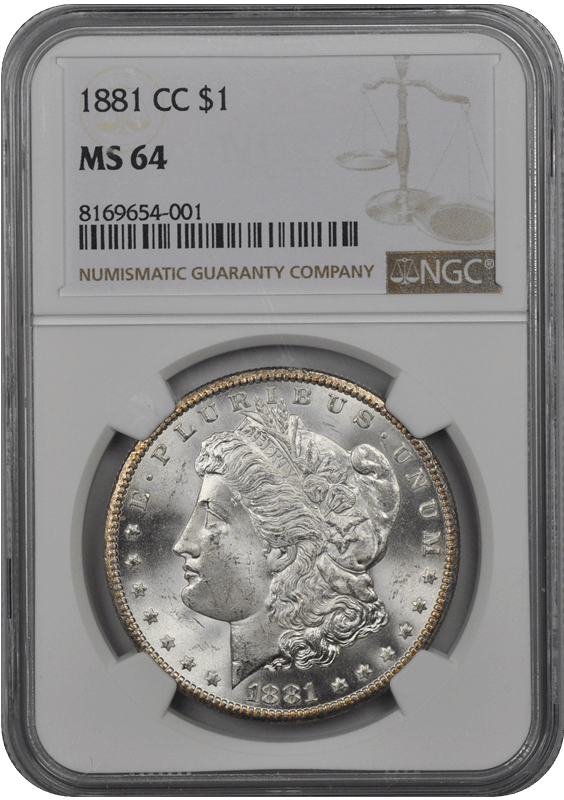 1881 Cc  Morgan Dollar NGC MS 64