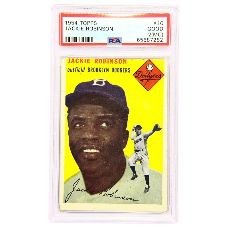 1954 Topps JACKIE ROBINSON #10 Baseball Card Brooklyn Dodgers AUTHENTIC  ORIGINAL