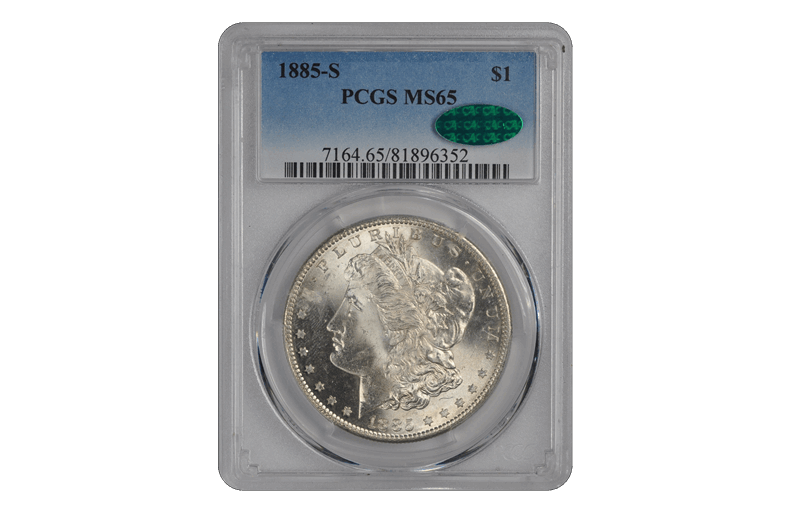 1885-S $1 Morgan Dollar PCGS  (CAC) #3371-33 MS65