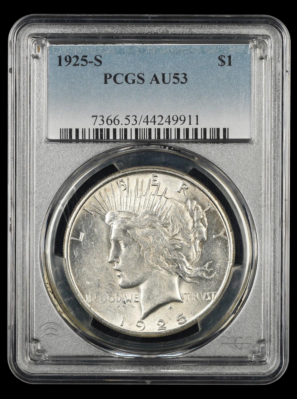 1925 S $1 PCGS AU53