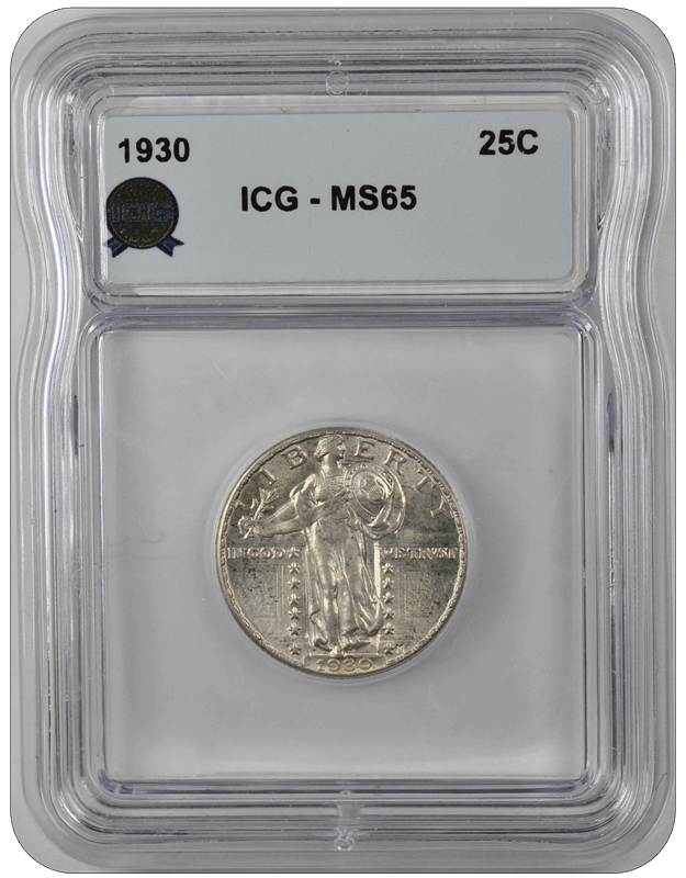 1930  25C Standing Liberty ICG  MS 65