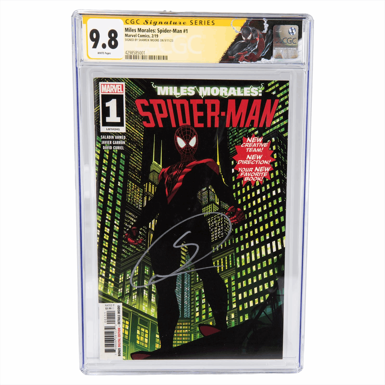 Marvel Shameik Moore Signed Miles Morales Spiderman #1 Comic CGC 9.8