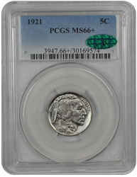 1921 Buffalo PCGS CAC MS 66+