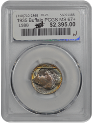 1935 Buffalo PCGS MS 67+