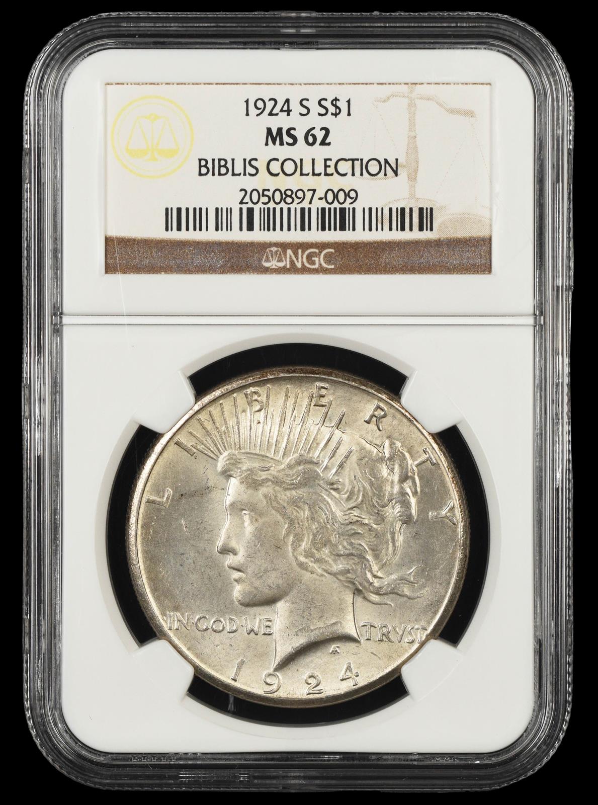 1924 S $1 Biblis Collection NGC  MS62
