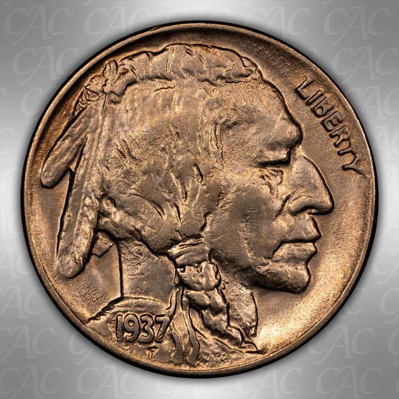 1937-D 3 Legs 5C CACG AU-55 