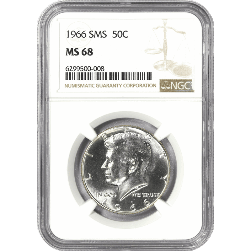 1966 50c SMS Kennedy Half Dollar - NGC MS68