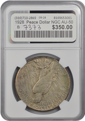 1928  Peace Dollar NGC AU-50