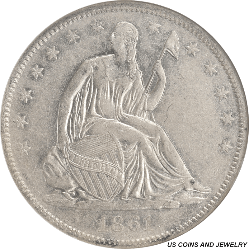 1861-O Seated Liberty Half Dollar Louisiana Issue NGC XF Shipwreck Effect (B) XF SS Republic