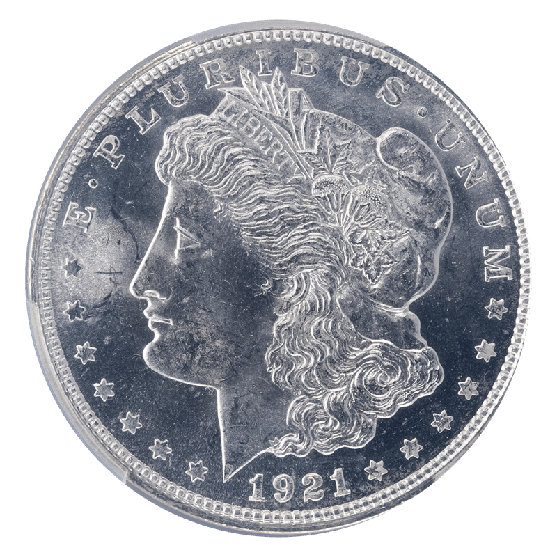 1921-D Morgan Silver Dollar, PCGS  MS 65 - Nice White Coin
