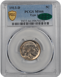 1913-D  Type 2 Buffalo PCGS CAC MS 66