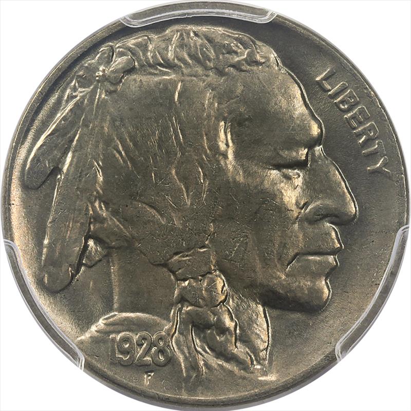 1928-D Buffalo Nickel, 5c PCGS MS 64 CAC - Nice Original Coin
