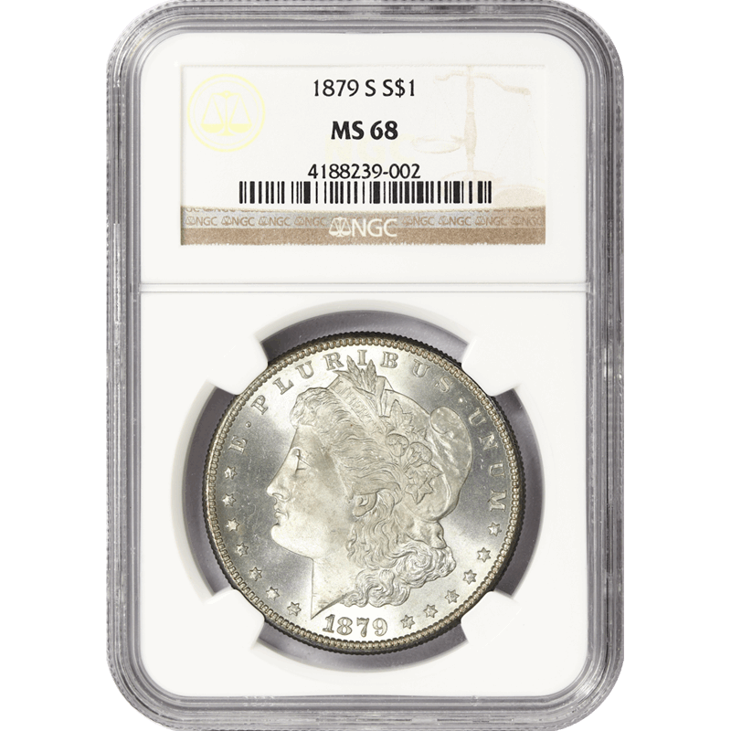 1879-S $1 Morgan Silver Dollar - NGC MS68 - Great Luster! WHITE!