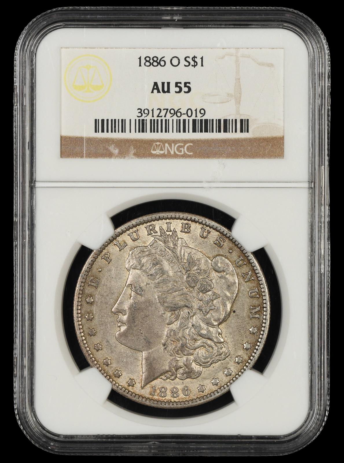 1886 O $1 NGC AU55