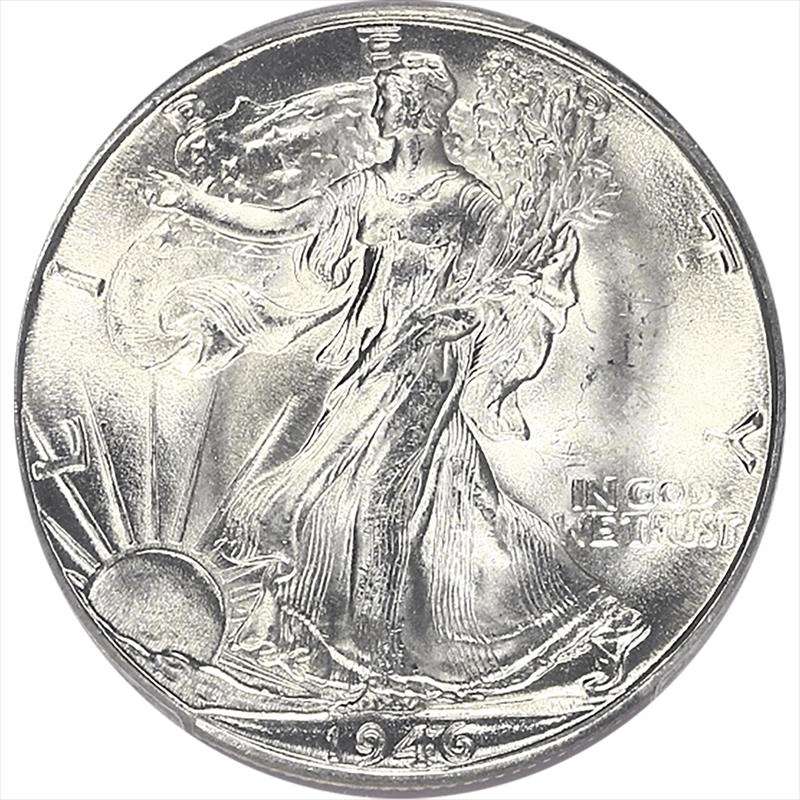 1946-D WALKING LIBERTY Half Dollar 50C PCGS MS 66 CAC - Nice Lustrous White Coin