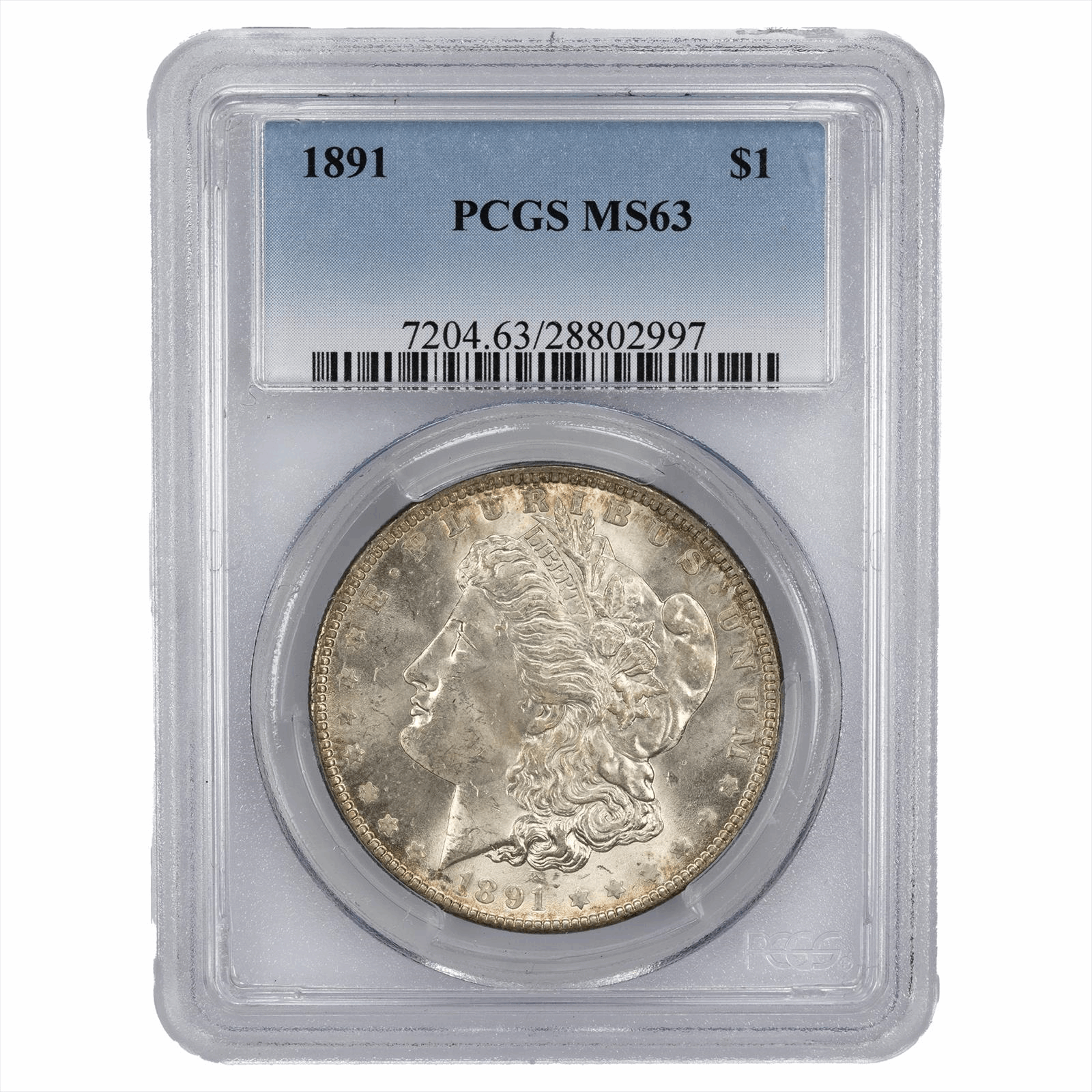 1891 Morgan Silver Dollar $1 PCGS MS 63