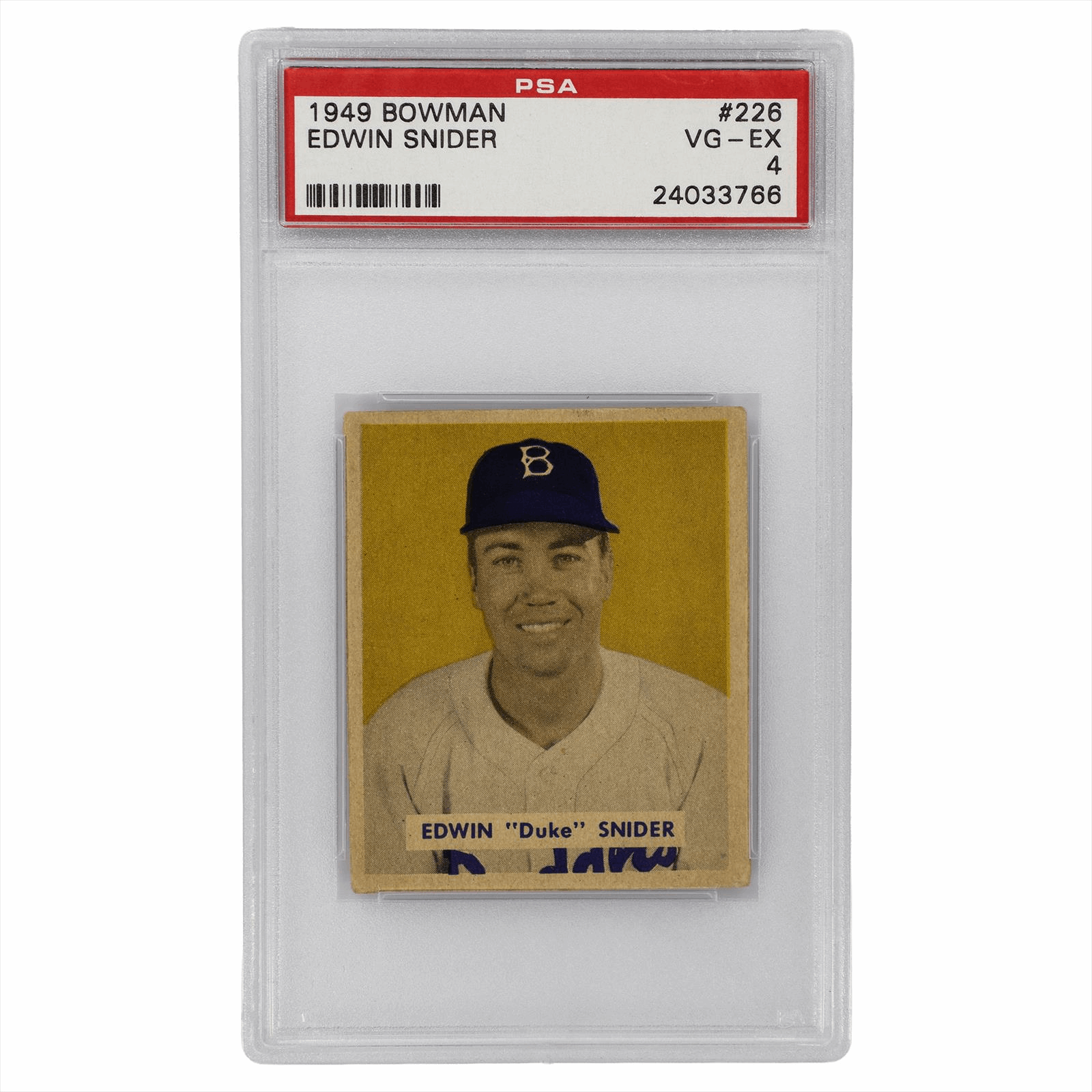 1949 Bowman Edwin Snider #226 PSA VG-EX 4