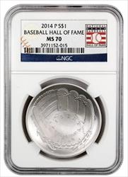 2014 $1 Baseball Hall of Fame MS70 NGC