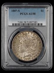 1887-S $1 PCGS AU-58