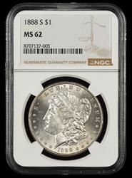 1888 S $1 NGC MS62