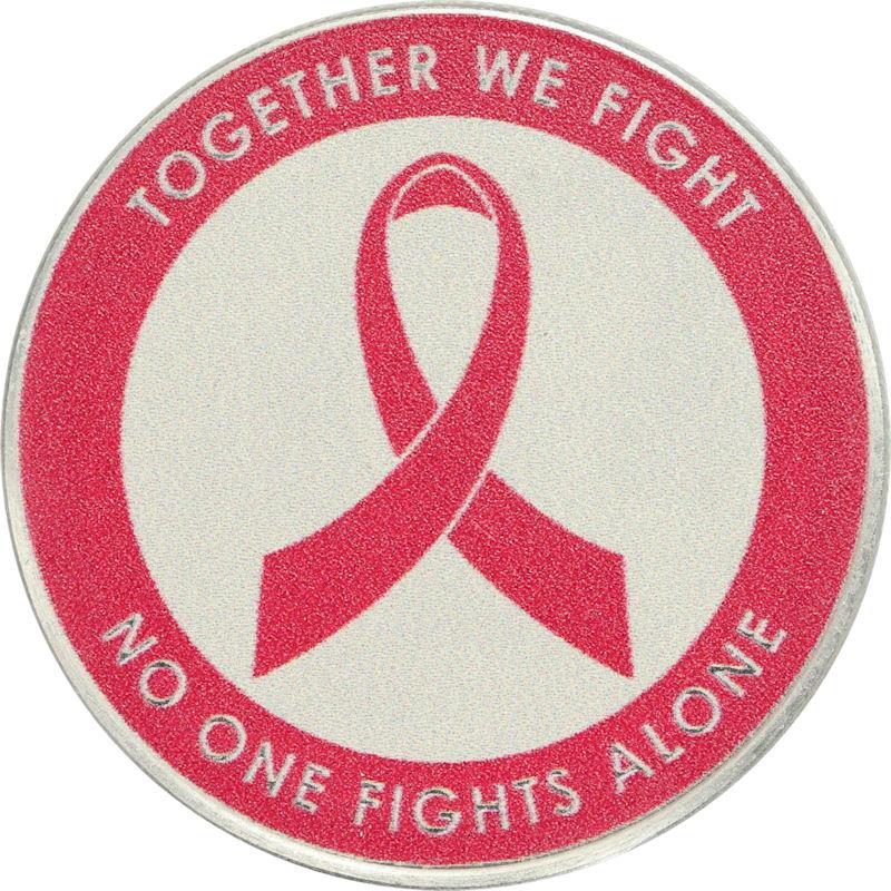Breast Cancer Awareness Ribbon .999 Fine Silver Round Sealed in Plastic
