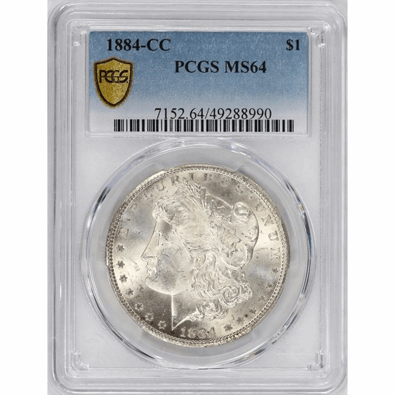 1884-CC $1 Morgan Silver Dollar - PCGS MS64 - PQ - Lustrous