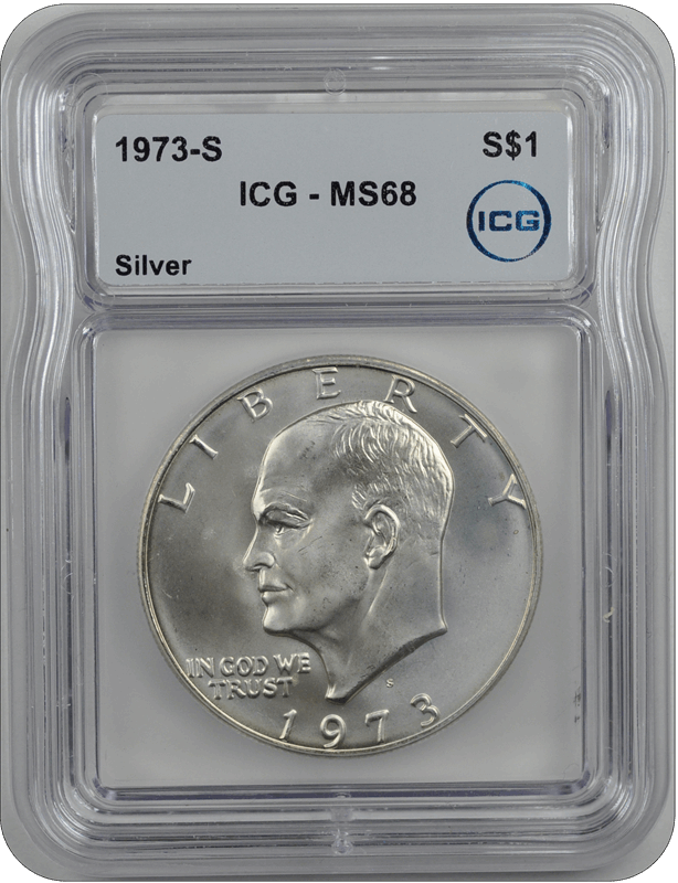 1973-S $1 Eisenhower $1 ICG MS 68