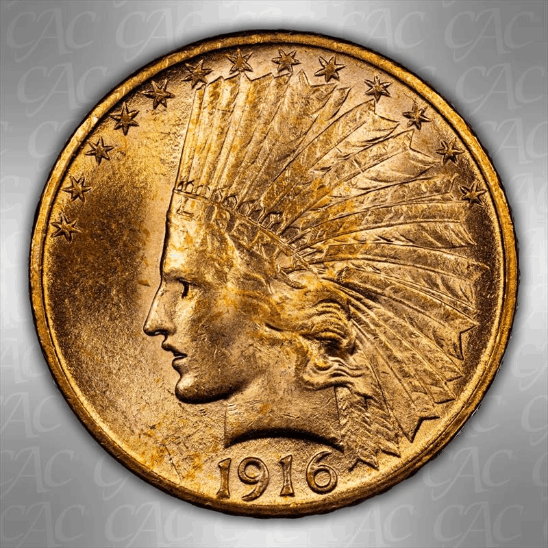 1916-S $10 CACG MS 62