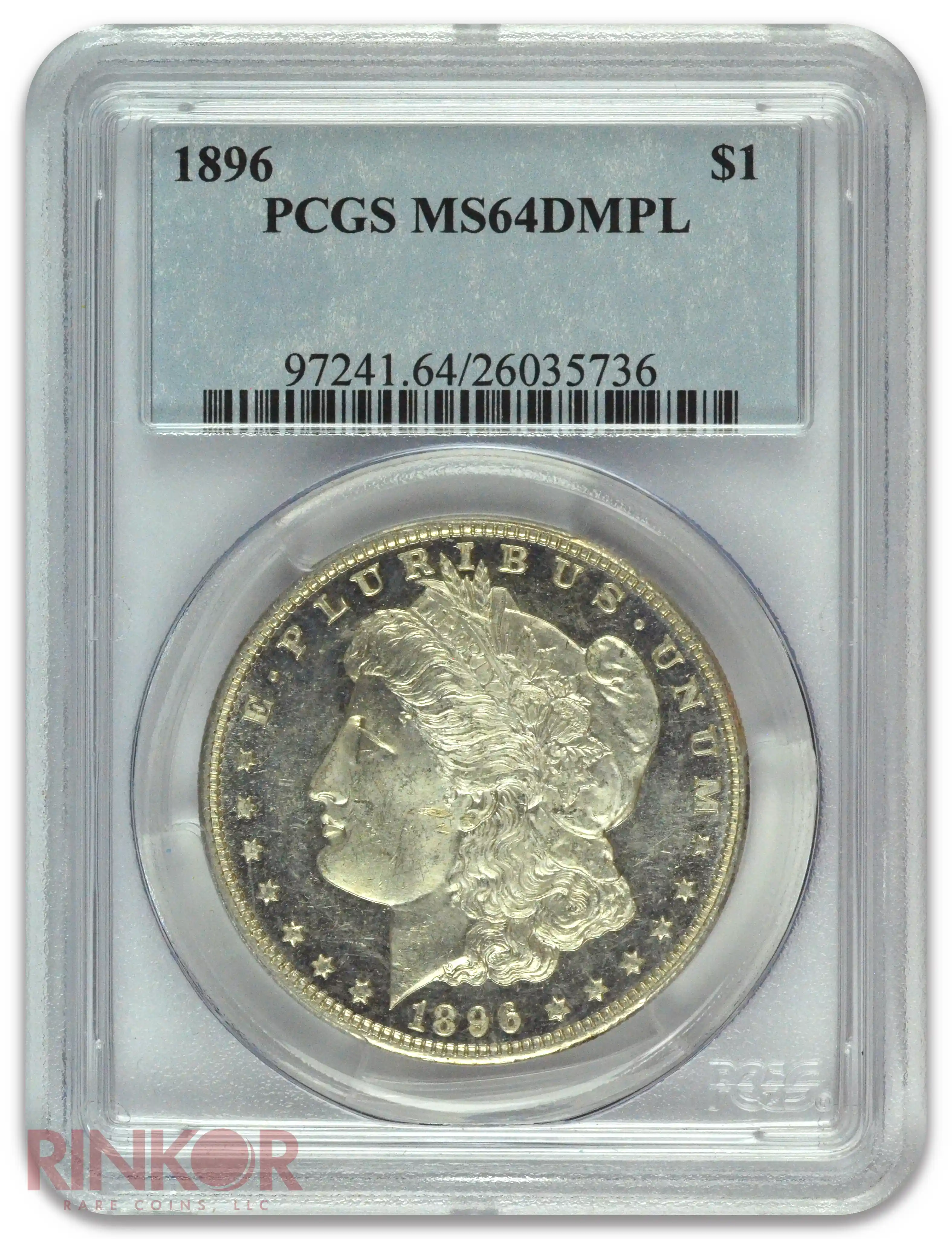 1896 $1 Morgan Dollar PCGS MS 64 DMPL