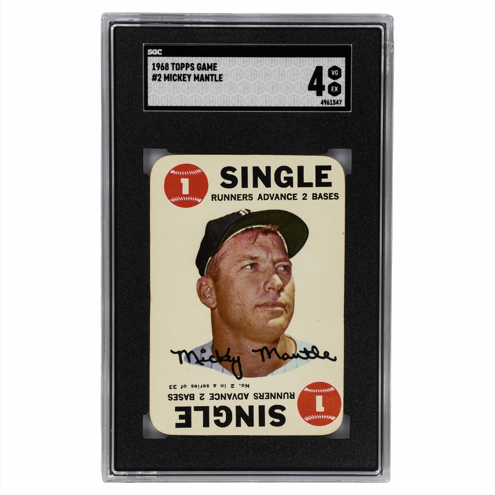 1968 Topps Game Mickey Mantle #2 SGC VG-EX 4