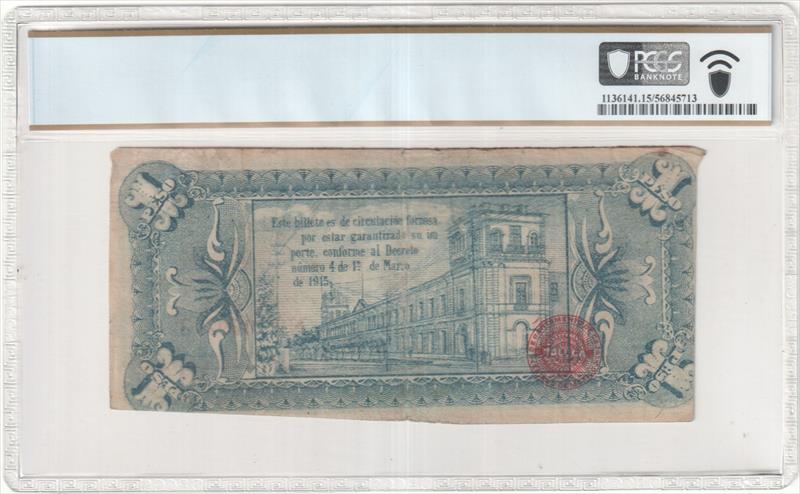 1915 1 Peso Mexico-Revolutionary Estado Libre y Soberano pick # S881 M2812b Ch F 15