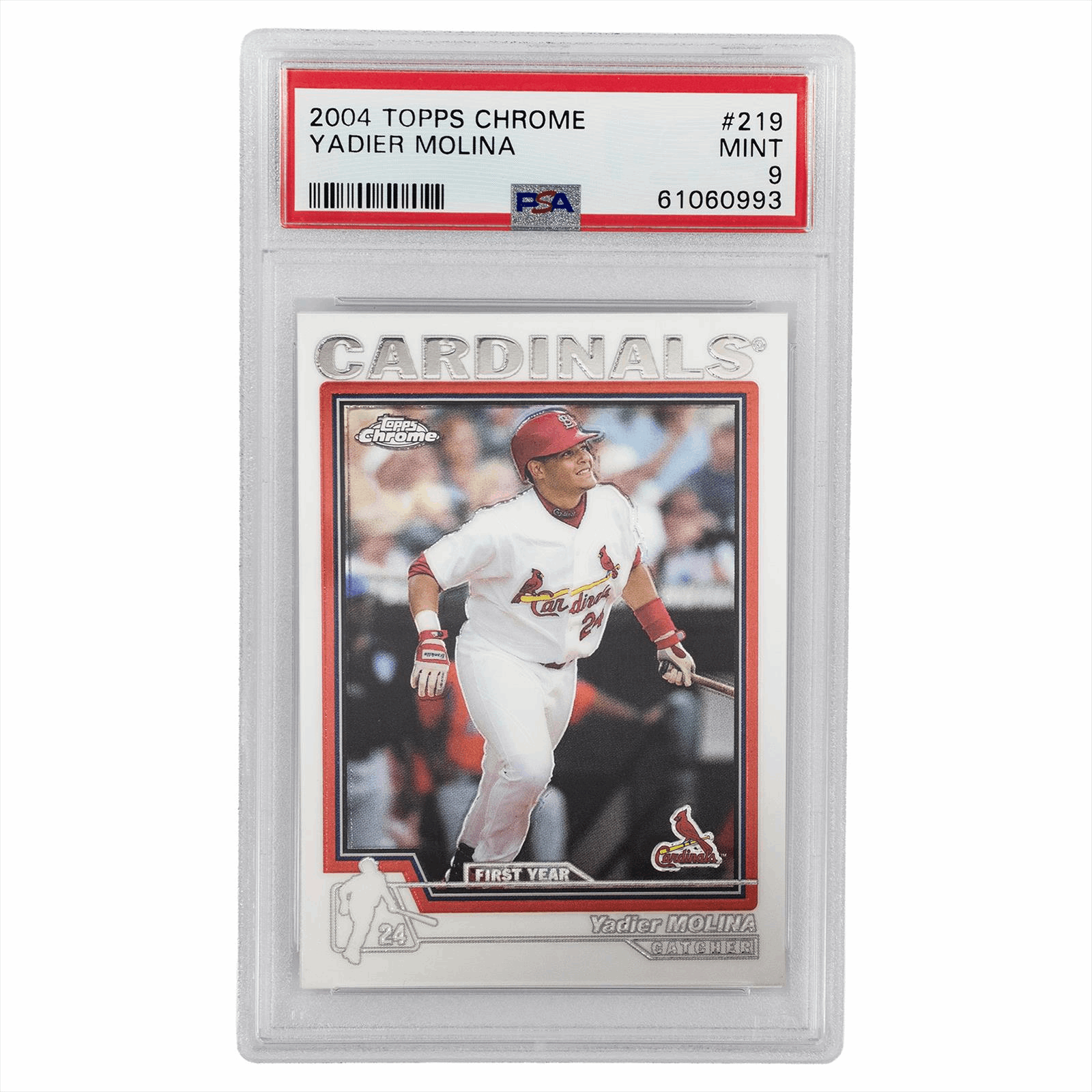 2004 Topps Chrome Yadier Molina #219 PSA MINT 9