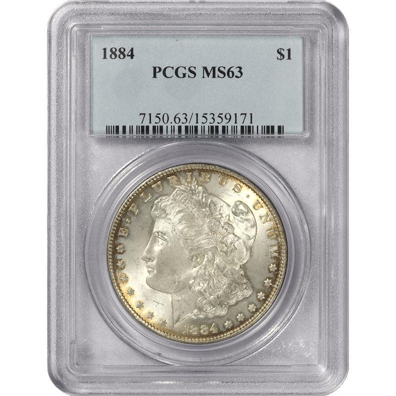 1884 Morgan Silver Dollar S$1, PCGS MS 63 - Toned Reverse