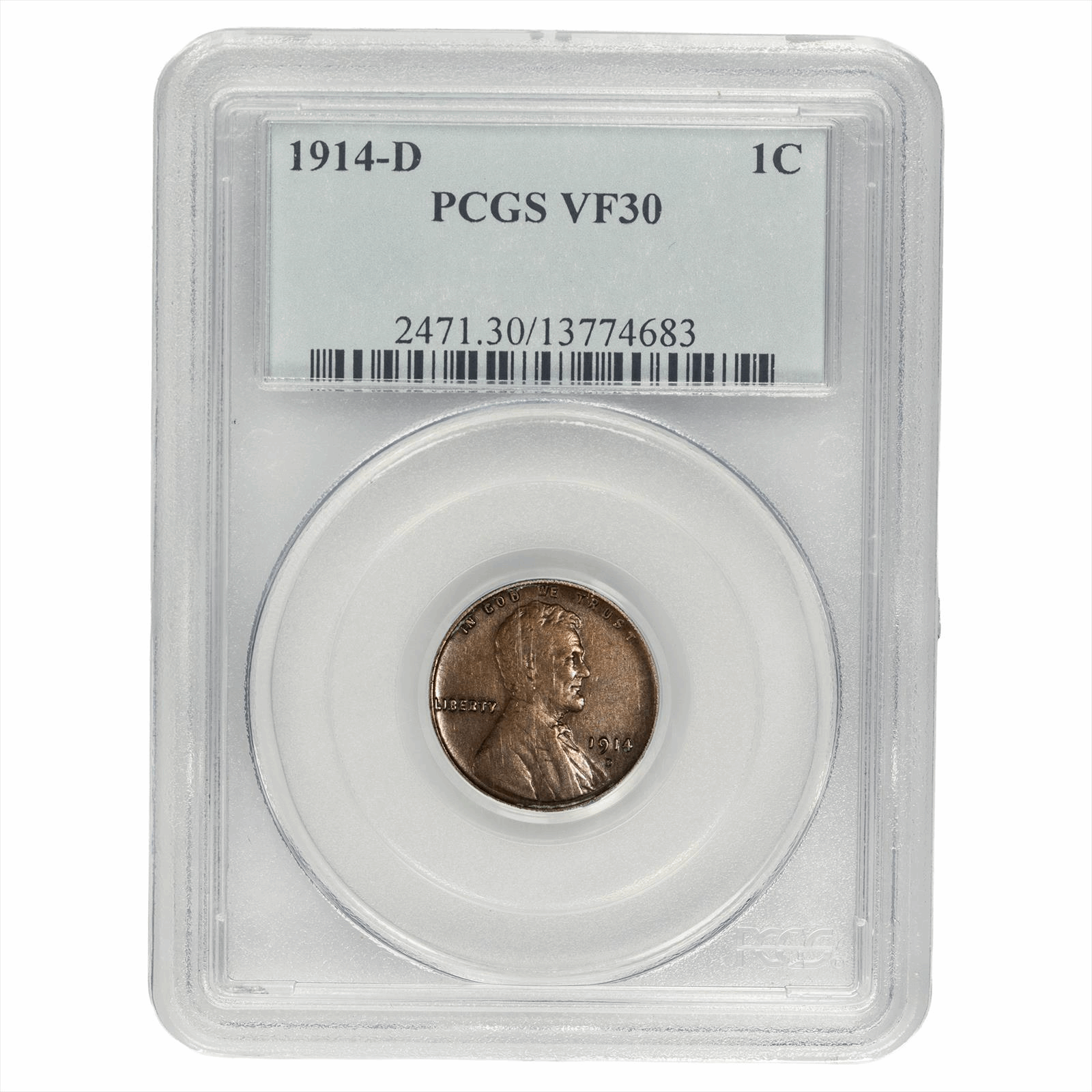 1914-D Lincoln Wheat Cent 1C PCGS VF 30 BN