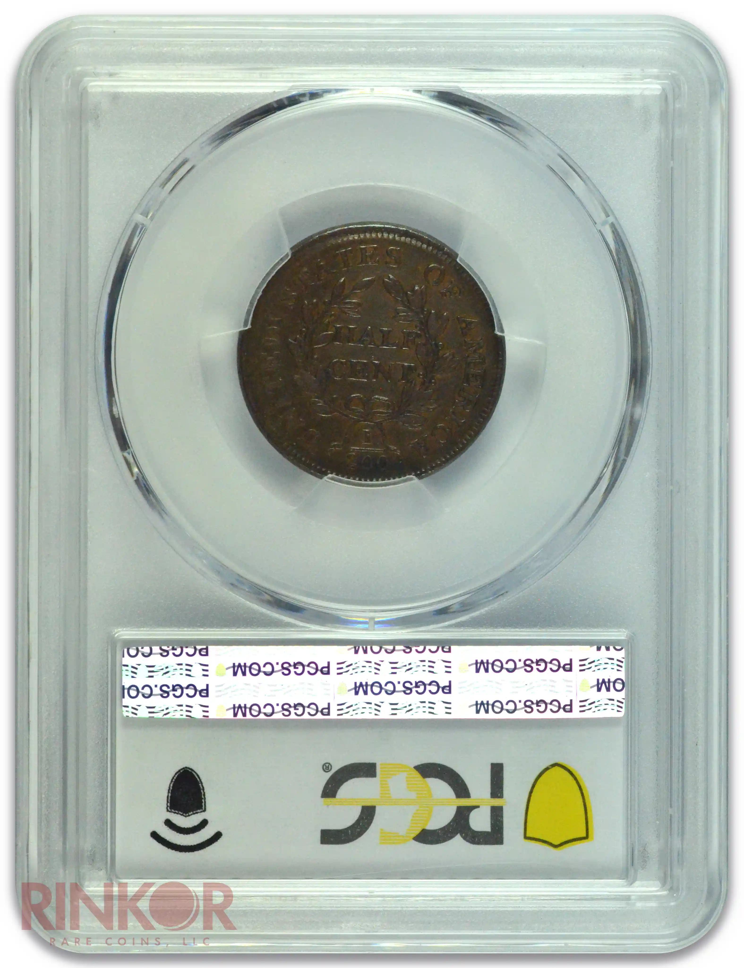 1804 Plain 4 No Stems Draped Bust Half Cent PCGS XF-45