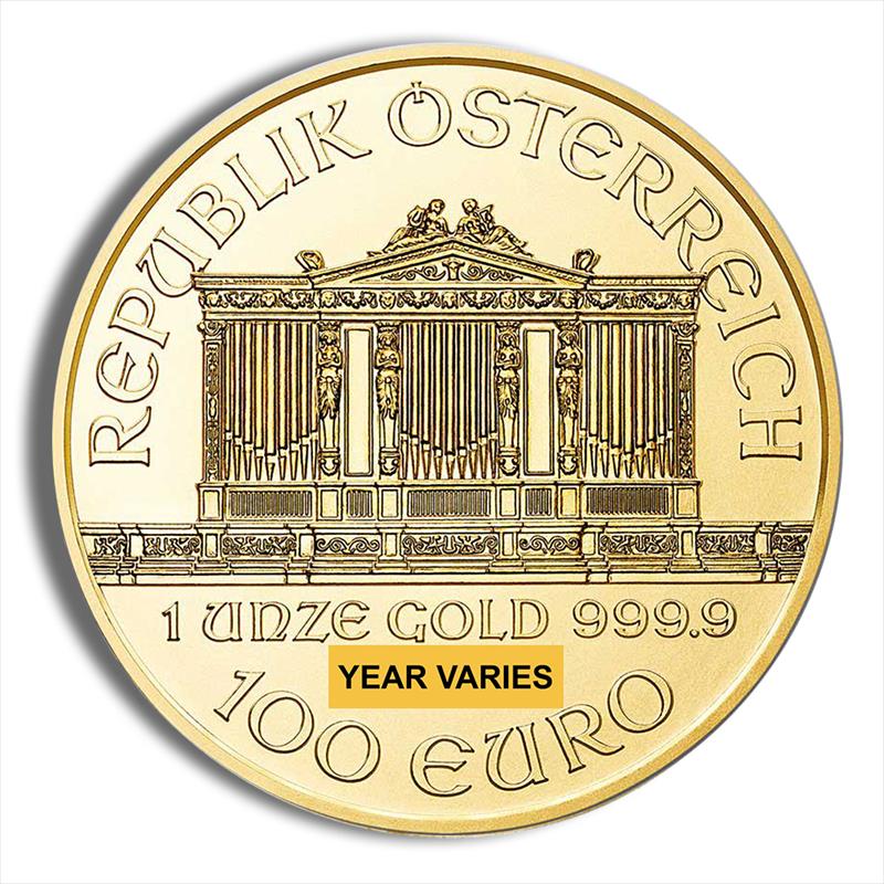 1 oz Austrian Philharmonic Gold Coin (Year Varies)