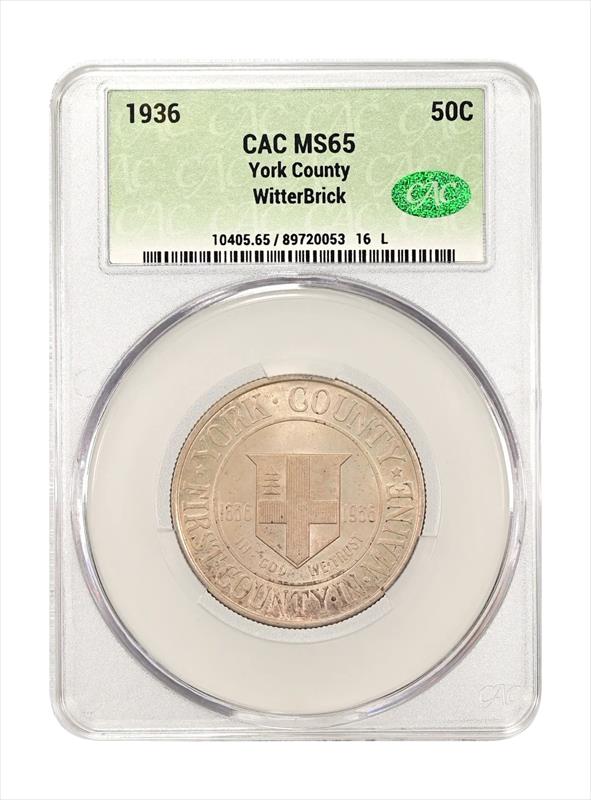 1936 York 50c CACG MS 65 WitterBrick
