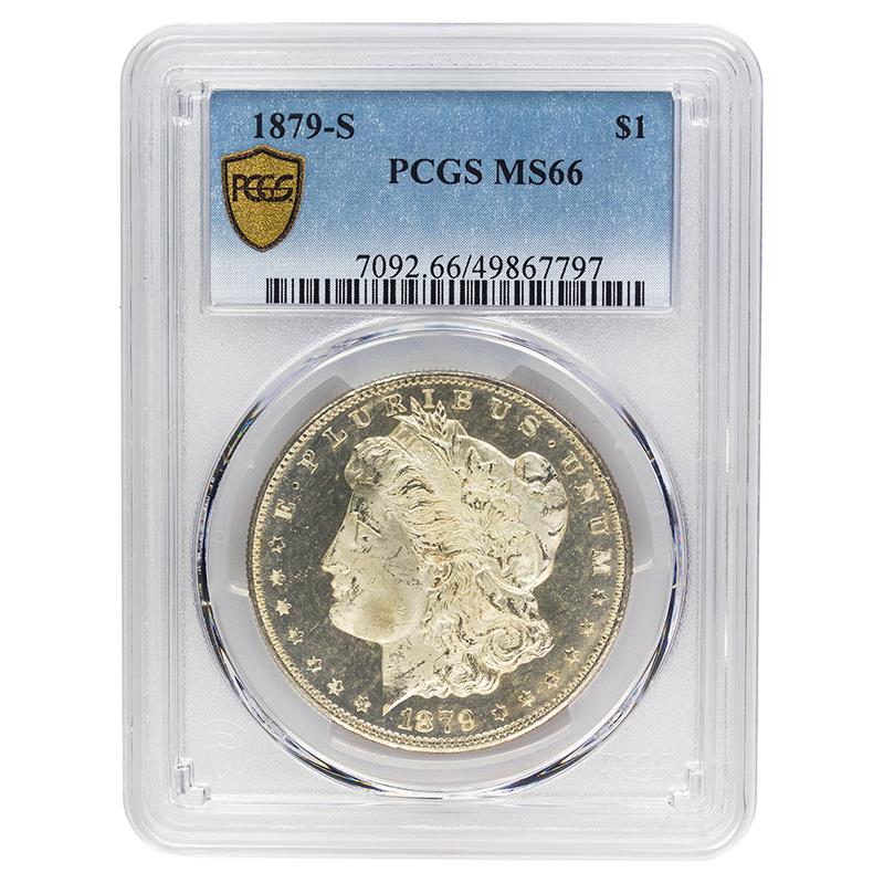 1879-S Morgan Silver Dollar, $1 PCGS MS66 - Nice Original Coin